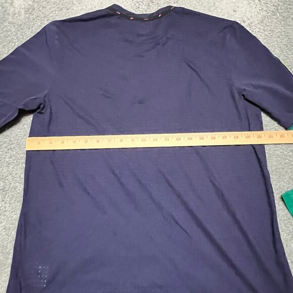 Nike Shirt Mens Large Wild Run Long Sleeve Top Volt Green Blue - Picture 4 of 8